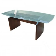 שולחן ישיבות זכוכית אובלי