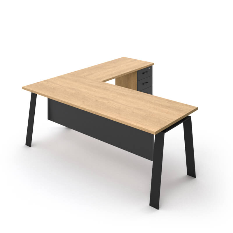 שולחן דגם “לוטוס” במידה 160X70X160X50 כולל ארגז מגירות קבוע