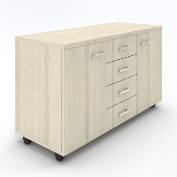 ארון שלוחה ניידת 120X40X65H כולל דלתות ומגירות