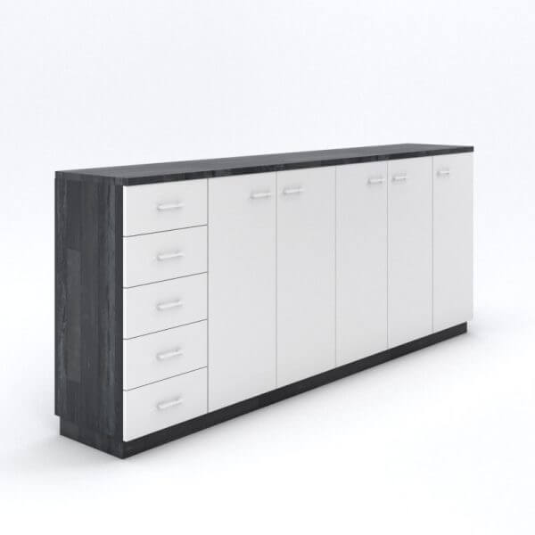 ארון 5 דלתות פתיחה + 5 מגירות 240X40X90H