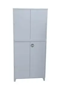 ארון מתכת 2 דלתות מוט בטחון אפור