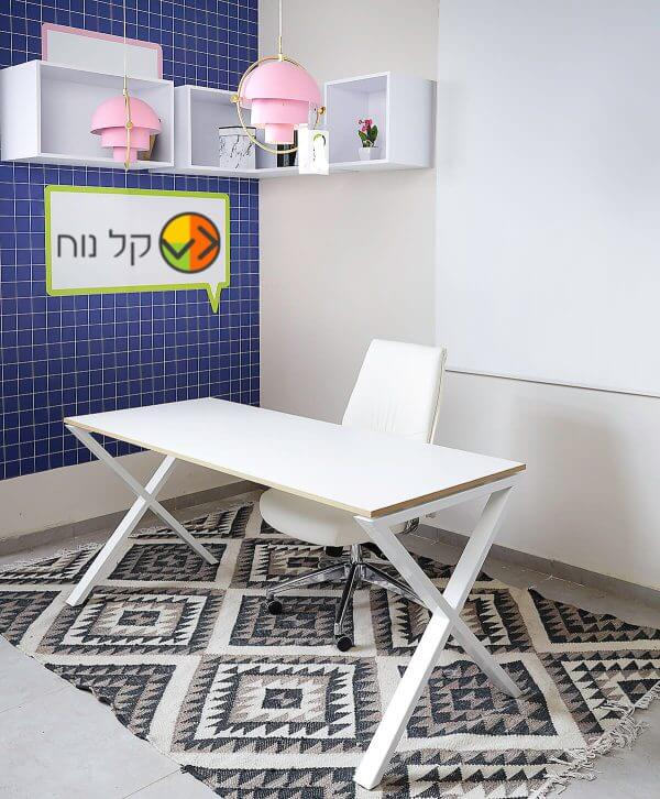 שולחן מעוצב רגל מתכת X