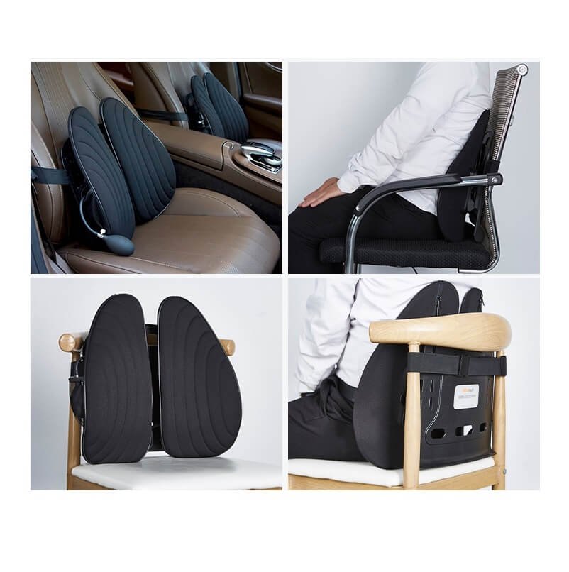 משענת גב תחתון מתכווננת ומתנפחת MICROTOUCH BR09 – גוון שחור
